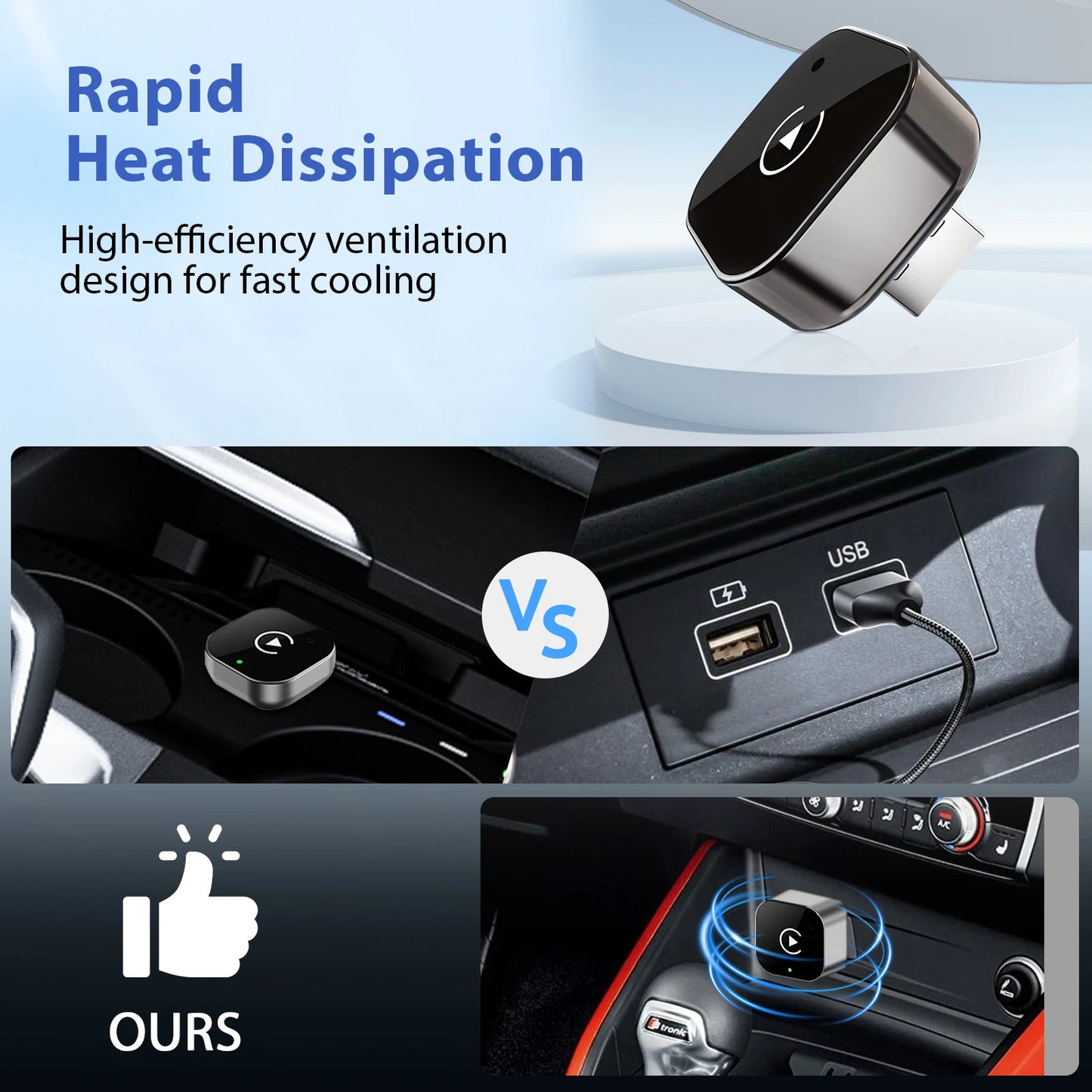 Pionray 2 in 1 Wireless CarPlay & Android Auto Wireless Adapter