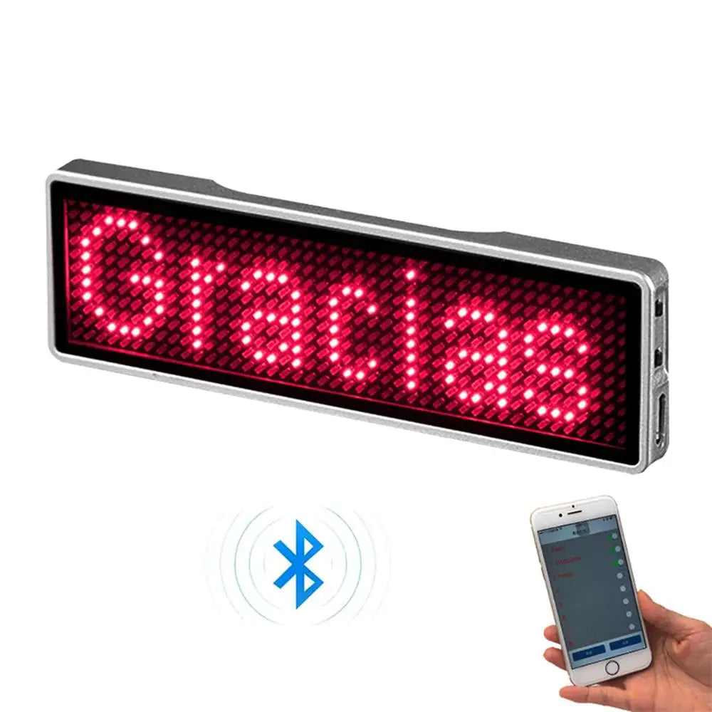 Bluetooth Digital LED Badge DIY Programmable Scrolling Rechargeable