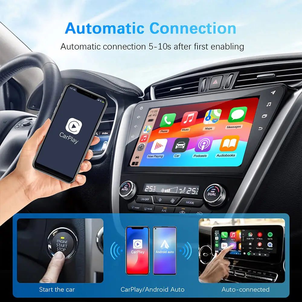 Wireless CarPlay AI Mini Android Auto Box Plug&Play