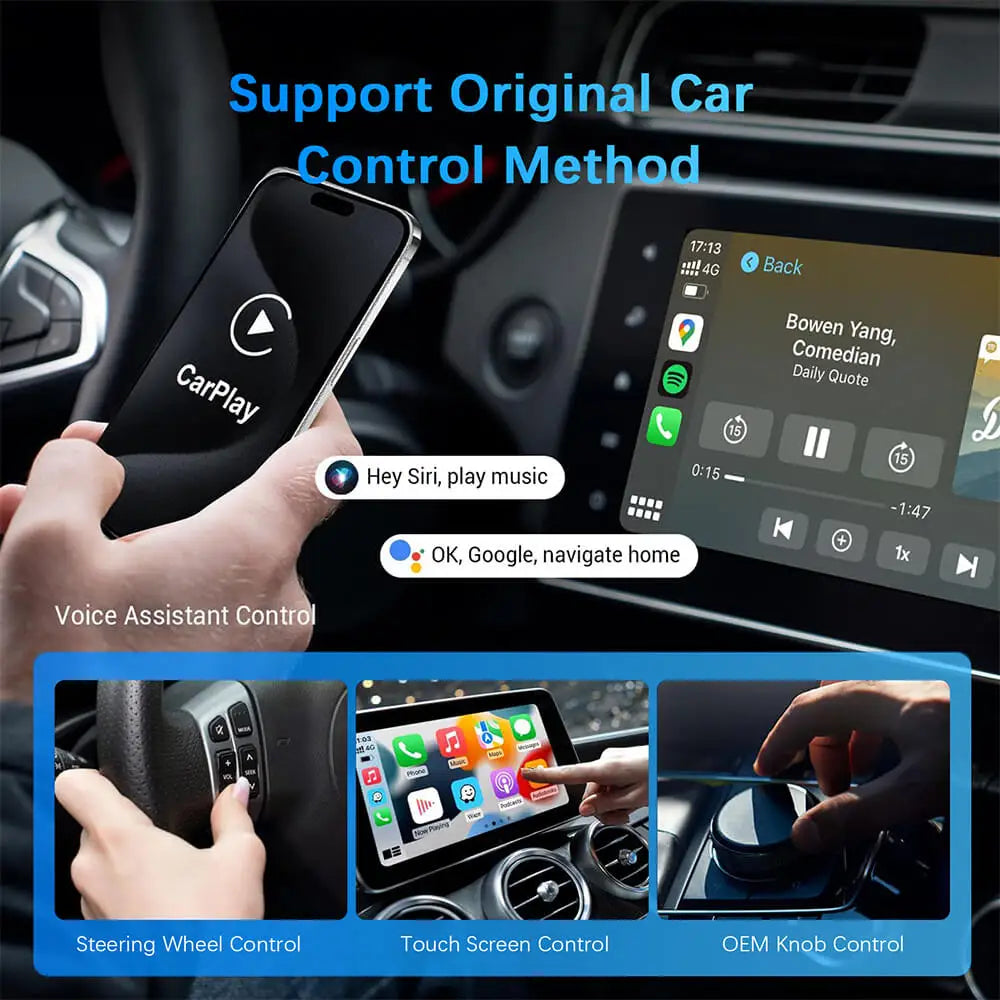 Wireless CarPlay AI Mini Android Auto Box Plug&Play
