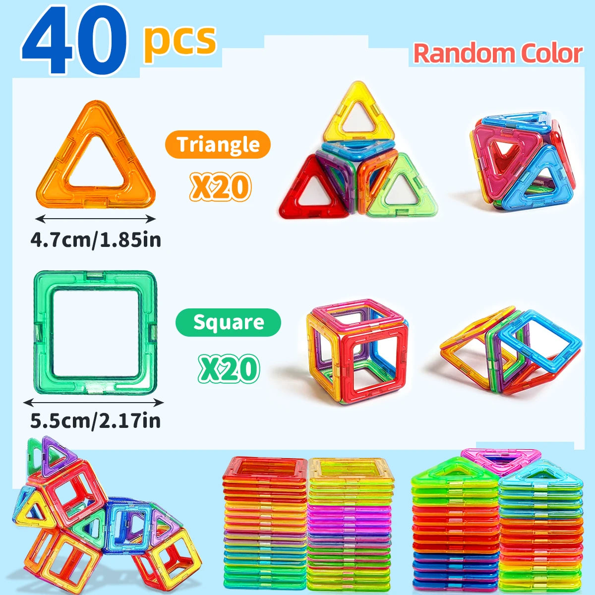 Magnetic Building Blocks DIY Magnets Toys medium size