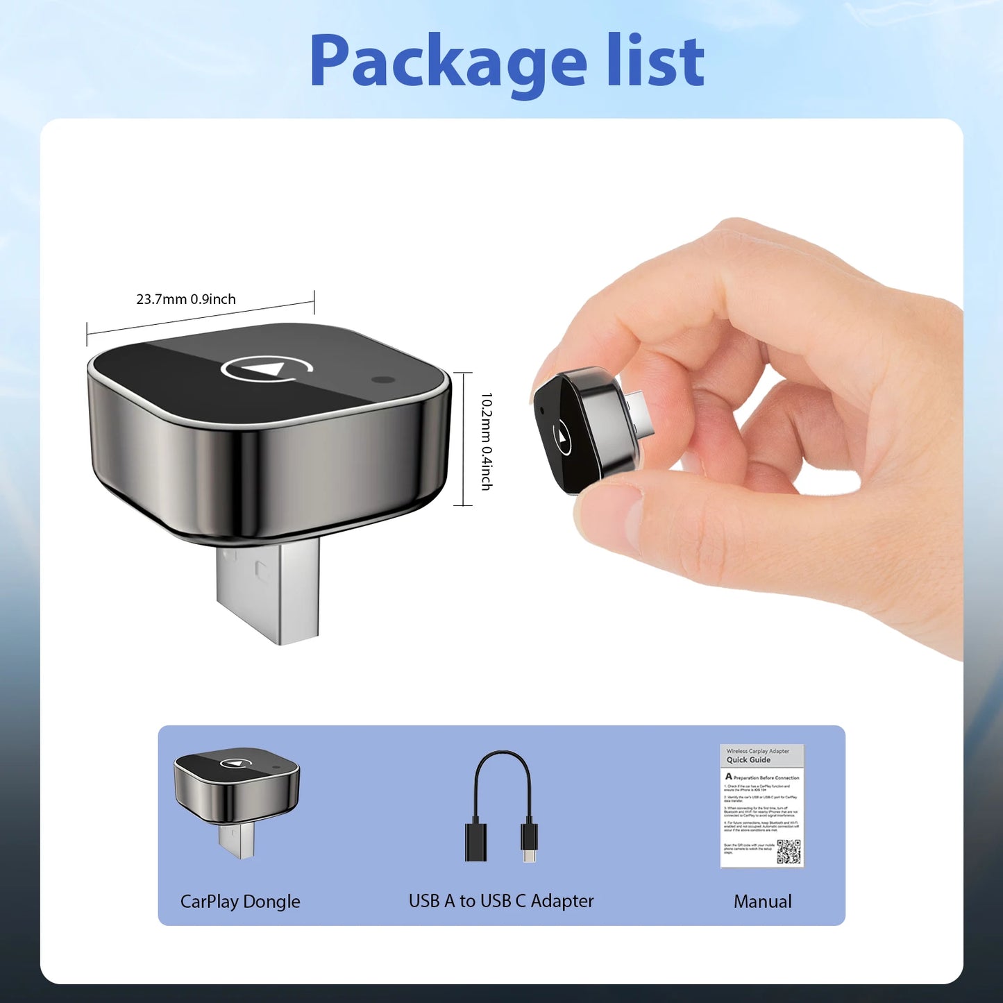 Pionray 2 in 1 Wireless CarPlay & Android Auto Wireless Adapter