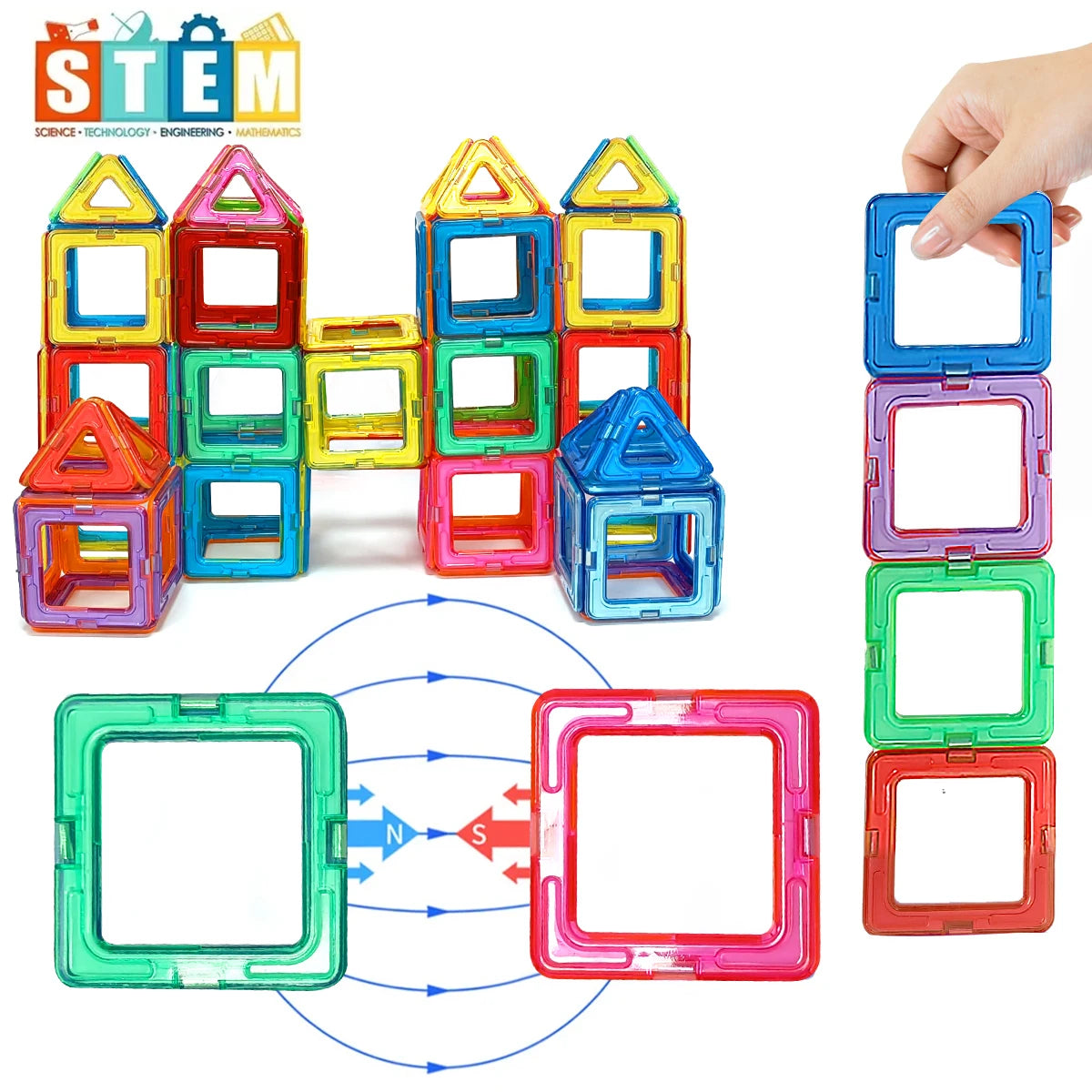 Magnetic Building Blocks DIY Magnets Toys medium size