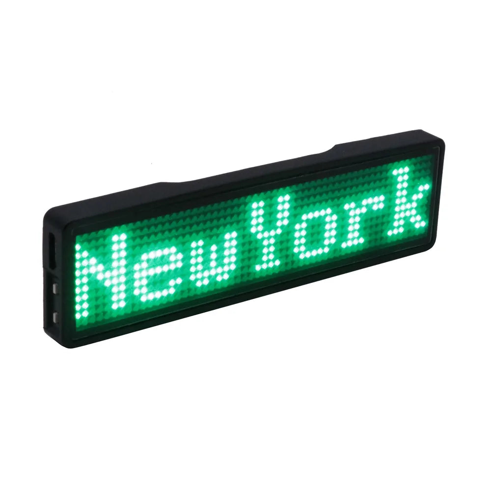 Bluetooth Digital LED Badge DIY Programmable Scrolling Rechargeable