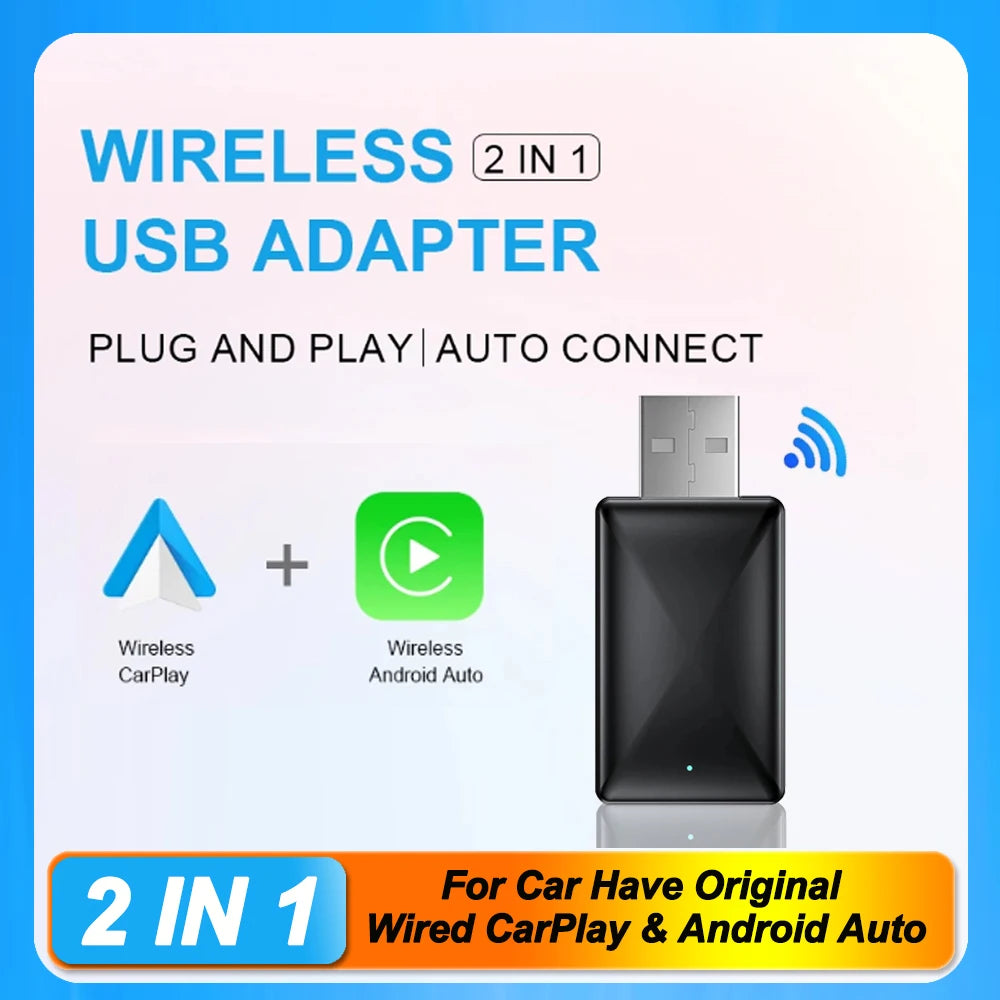 Wireless CarPlay AI Mini Android Auto Box Plug&Play