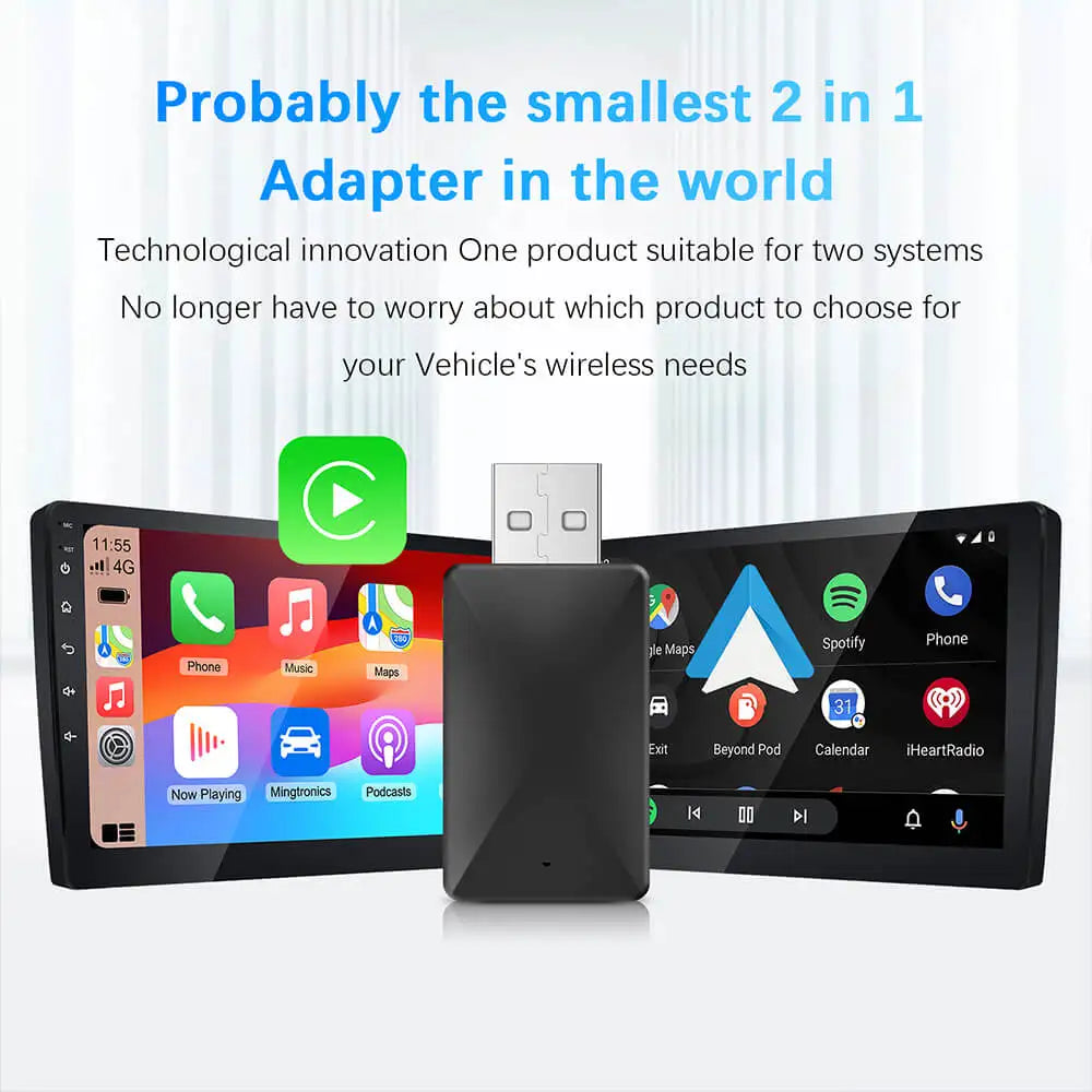 Wireless CarPlay AI Mini Android Auto Box Plug&Play