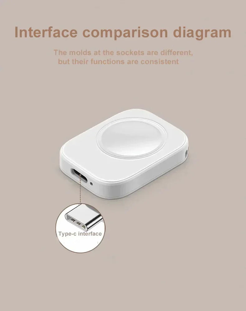 Portable Magnetic Watch Wireless Fast Charger for iWatch series 10 9 8 7 6 5 SE