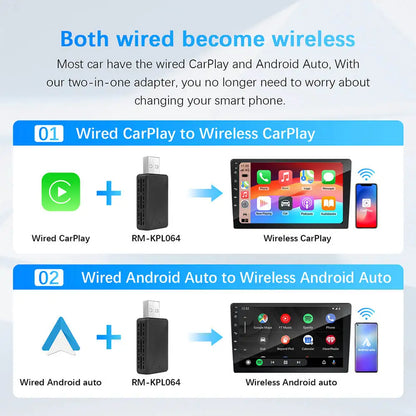Wireless CarPlay AI Mini Android Auto Box Plug&Play