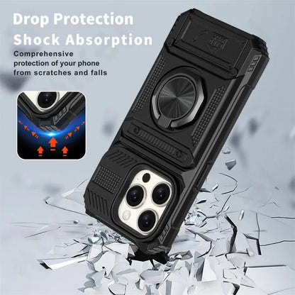 Heavy Duty Drop Protection Wallet Cover Case For iPhone