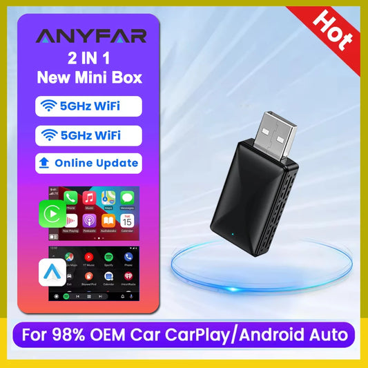 Wireless CarPlay AI Mini Android Auto Box Plug&Play