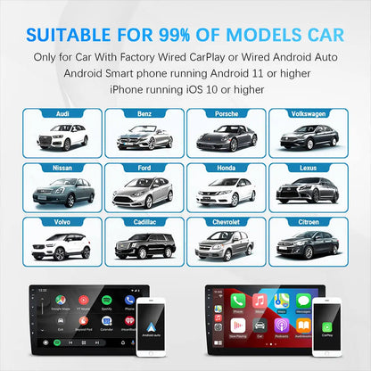 Wireless CarPlay AI Mini Android Auto Box Plug&Play
