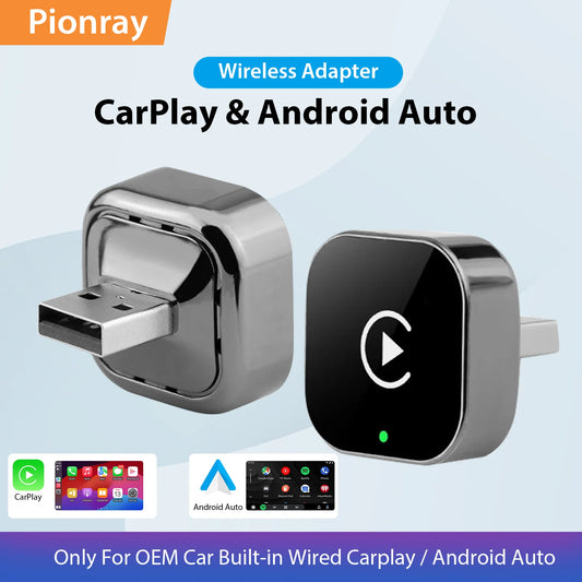 Pionray 2 in 1 Wireless CarPlay & Android Auto Wireless Adapter