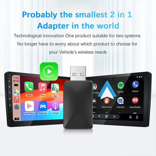 Wireless CarPlay AI Mini Android Auto Box Plug&Play