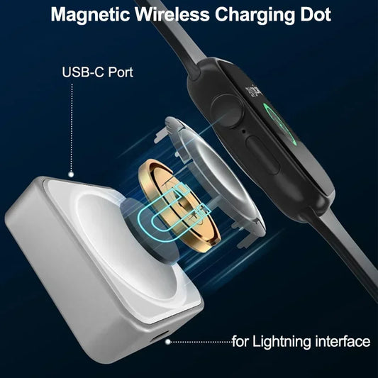 Portable Magnetic Watch Wireless Fast Charger for iWatch series 10 9 8 7 6 5 SE